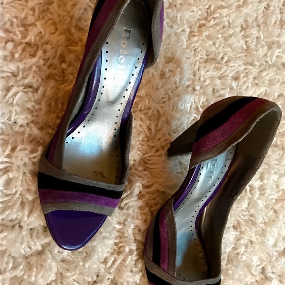 ROTELLI PURPLE PUMPS- authentic itialian heels - Picture 4 of 6